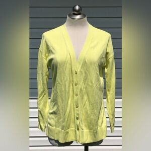Talbots Size Large Lemon Yellow Cardigan